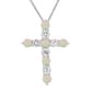 Gemstone Classics(tm) Created Opal & Sapphire Cross Pendant - image 1