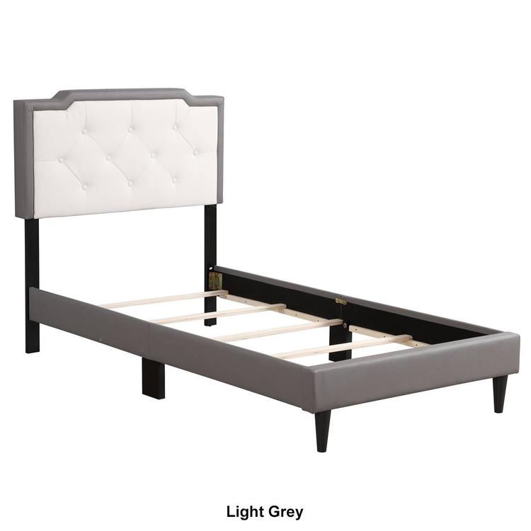 Passion Furniture Deb Jewel Tufted Panel Bed Frame - Twin