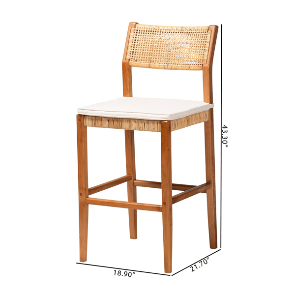 bali & pari Chatura Mahogany Wood 2pc. Bar Stool Set