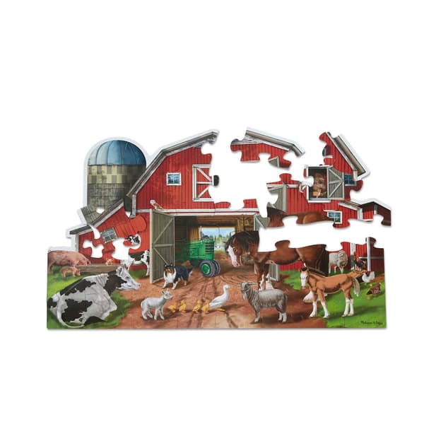 Melissa &amp; Doug® Busy Barn Shaped Floor Puzzle