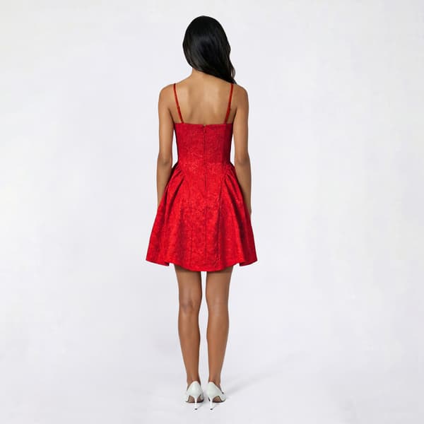 Juniors Trixxi Embossed Floral Double Bow Skater Dress