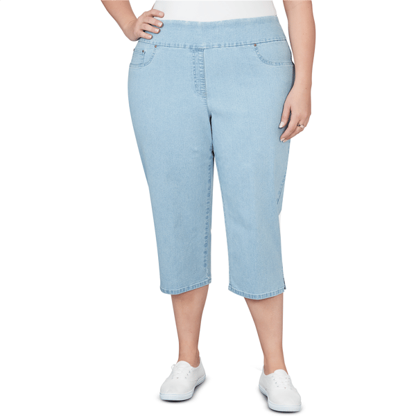 Women''s Ruby Rd. Key Items Denim Extra Stretch Pull On Capri - image 