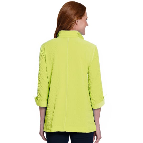 Womens Ali Miles 3/4 Sleeve Button Front Wire Collar Blouse