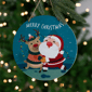 Northlight Santa & Reindeer "Merry Christmas" Disc Ornament - image 2