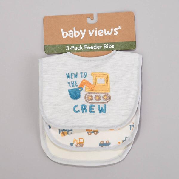 Baby Boy baby views&#40;R&#41; 3pk. Construction Crew Bibs - image 