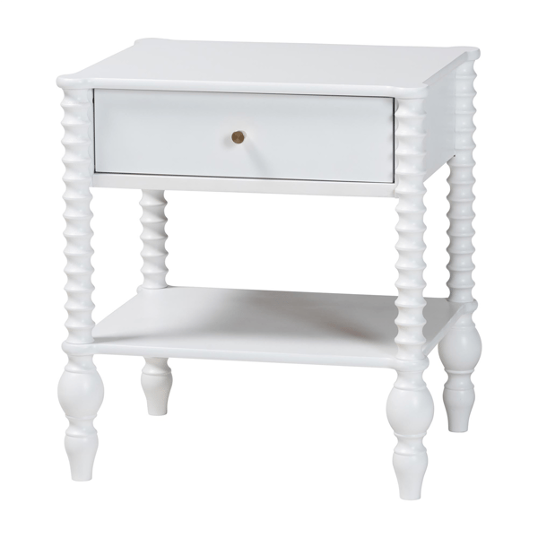 Baxton Studio Callison Spindle 1-Drawer Nightstand - image 