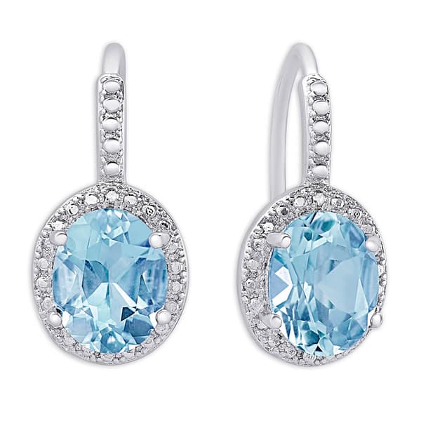 Gianni Argento Sterling Silver Blue Topaz Leverback Drop Earrings - image 