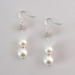 Rosa Rhinestones Pearl &  Rhinestone Fire Ball Earrings