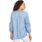 Womens Ruby Rd. Tinted Tides Floral Embroidered Tencel Blouse - image 2