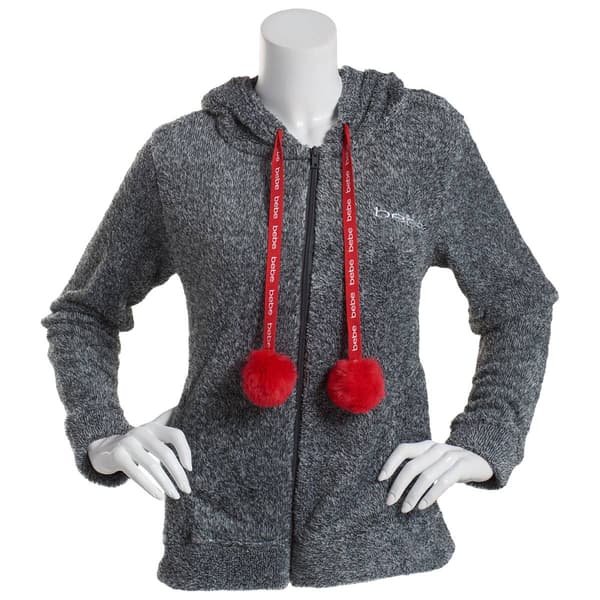Womens Bebe Long Sleeve Fleece Pajama Top w/ Hood