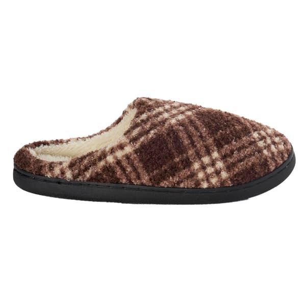 Mens Preswick & Moore&#174; Boxed Novelty Plaid Slippers-Brown/Tan