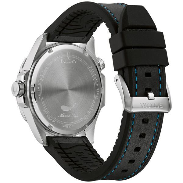 Mens Bulova Marine Star Black Silicon Strap Watch - 96B337