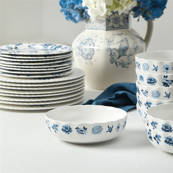 Stone Lain Fiore 8pc. New Bone China Pasta Bowl Set