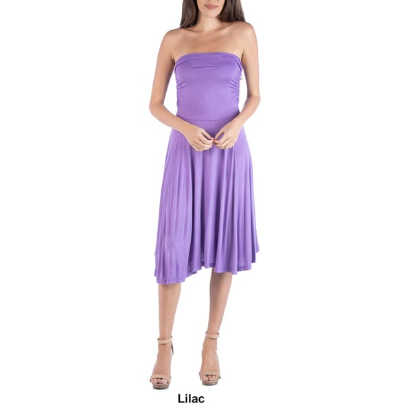 Womens 24/7 Comfort Apparel Strapless Dress With Pleats