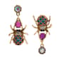Betsey Johnson Gold-Tone Spider Mismatched Drop Earrings - image 1