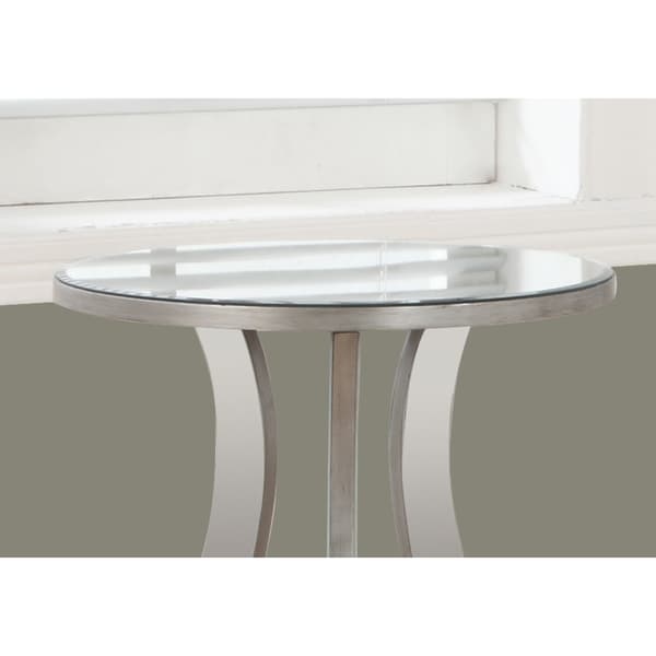 Monarch Specialties Round Mirrored End Table