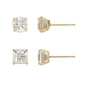 Candela 14kt. Stunning 6mm & 7mm 2 Pair Set CZ Stud Earrings Set - image 1