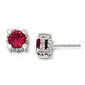 Sterling Silver & Ruby 7mm Stud Earrings - image 1