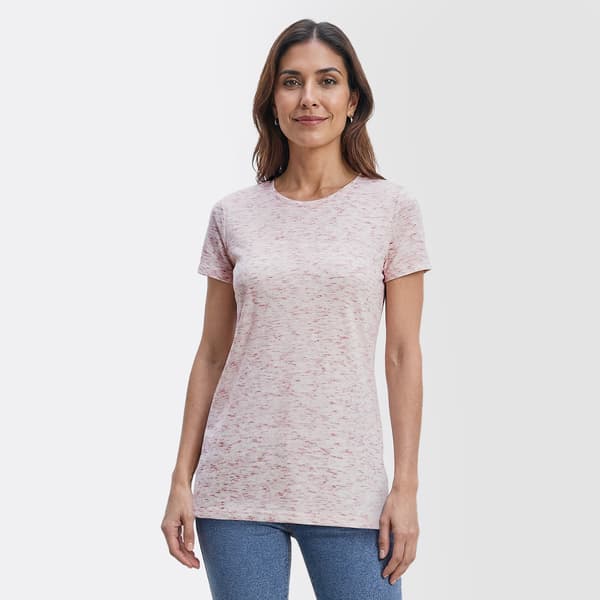 Petite Architect® Short Sleeve Crew Neck Marled Tee