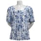 Womens Sara Michele Balloon Sleeve Bubble Hem Floral Blouse - image 1
