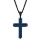 Mens Gentlemen's Classics&#40;tm&#41; Stainless Black/Blue Cross Pendant - image 1