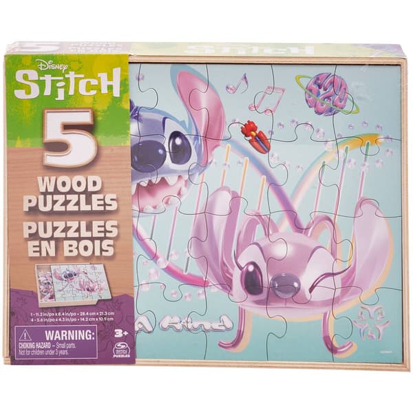 Disney Stitch 5pc. Wooden Puzzle - image 
