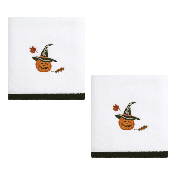 Avanti Pumpkin Patch Halloween 2pk. Embroidered Hand Towels
