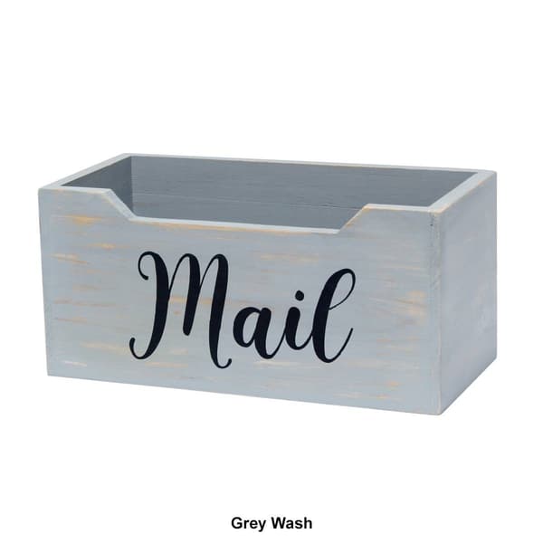 Elegant Designs Farmhouse Wooden Decorative "Mail" Organizer Box