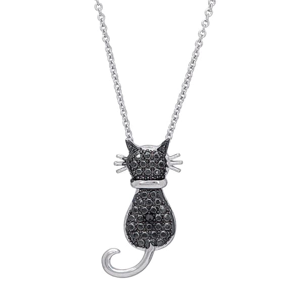 Accents by Gianni Argento Diamond Accent Cat Pendant - image 