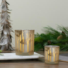 Northlight Seasonal 3in. White Birch Glass Candle Holder