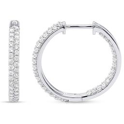 Nova Star(R) Sterling Silver 1ctw. Lab Grown Diamond Hoop Earrings