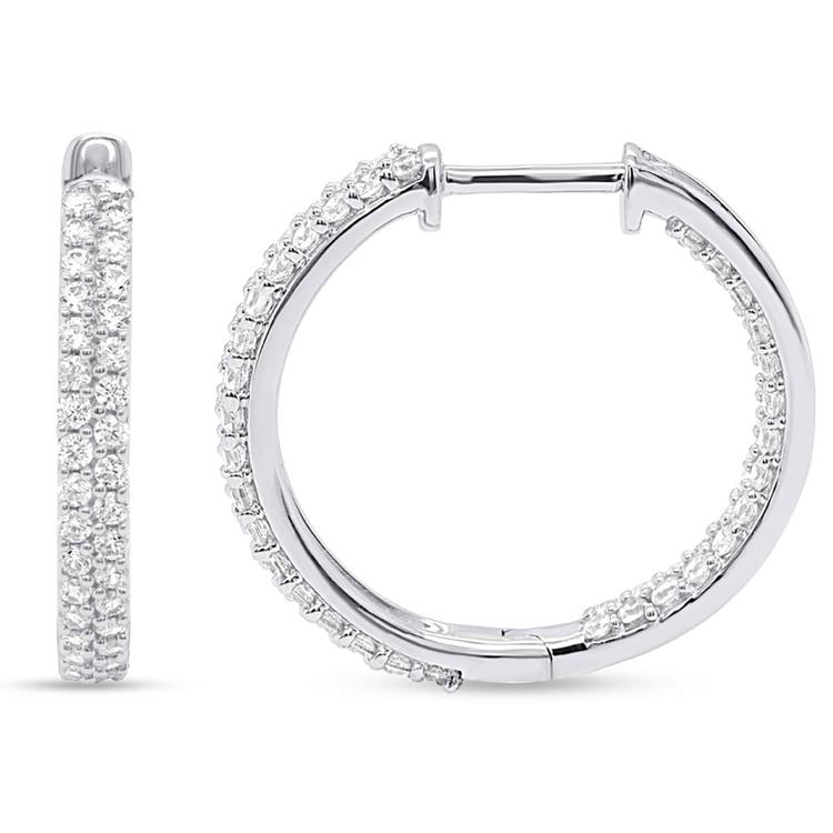 Nova Star(R) Sterling Silver 1ctw. Lab Grown Diamond Hoop Earrings