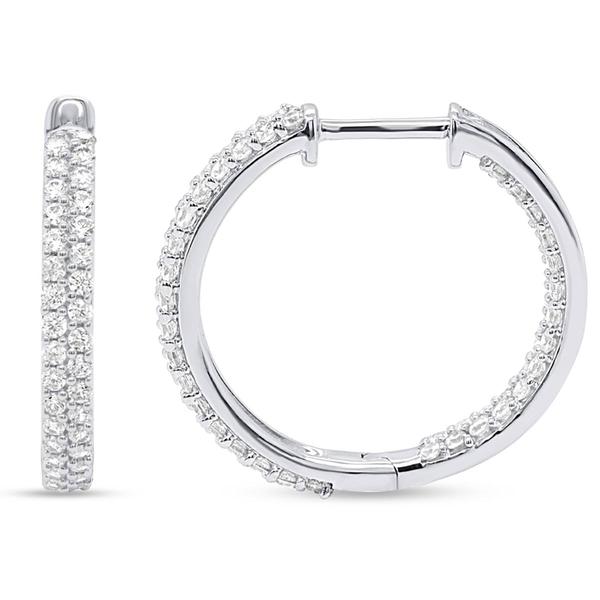 Nova Star(R) Sterling Silver 1ctw. Lab Grown Diamond Hoop Earrings
