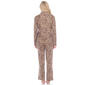Womens White Mark Leopard Long Sleeve Pajama Set - image 2