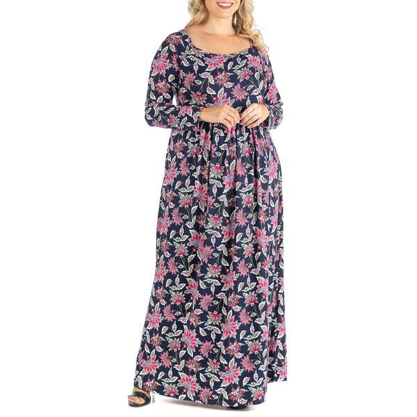 Plus Size 24/7 Comfort Apparel Long Sleeve Empire Waist Dress - image 