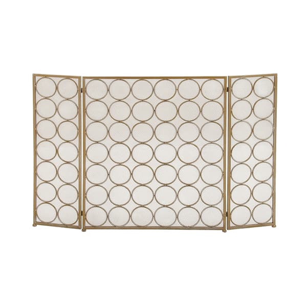 9th & Pike&#40;R&#41; Brass Metal Modern Fireplace Screen