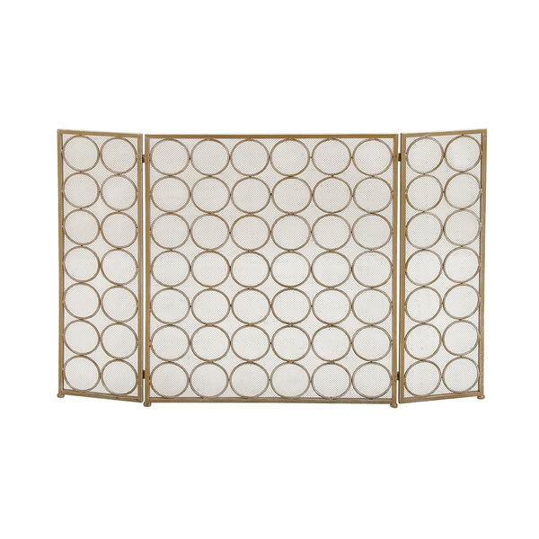 9th & Pike&#40;R&#41; Brass Metal Modern Fireplace Screen - image 