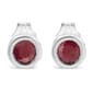 Haus of Brilliance Sterling Silver Created Garnet Stud Earrings - image 1