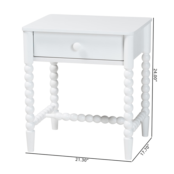 Baxton Studio Brantley Spindle 1-Drawer Nightstand