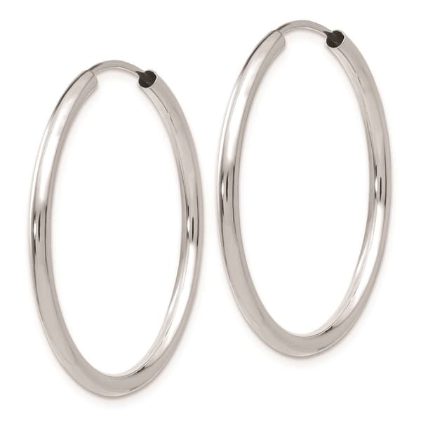 Gold Classics™ 30mm. 14k White Gold Polished Hoop Earrings