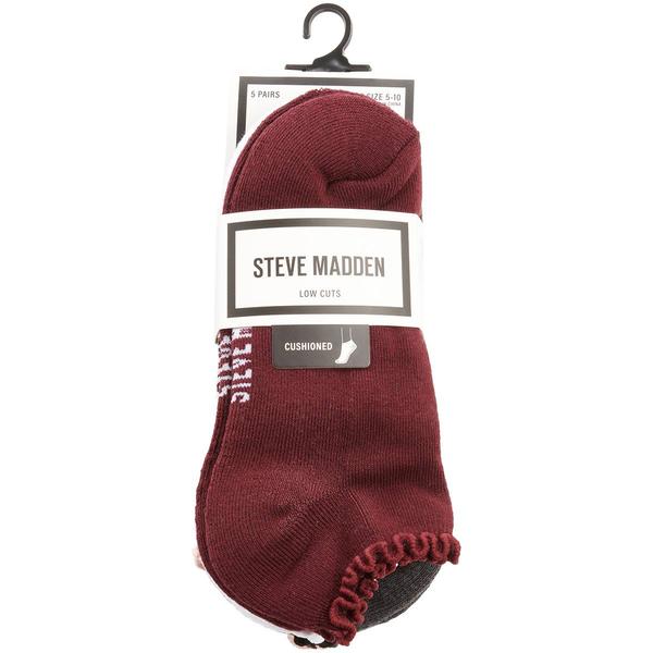 Womens Steve Madden 5pk Ruffle Cuff Solid Low Cut Socks - image 