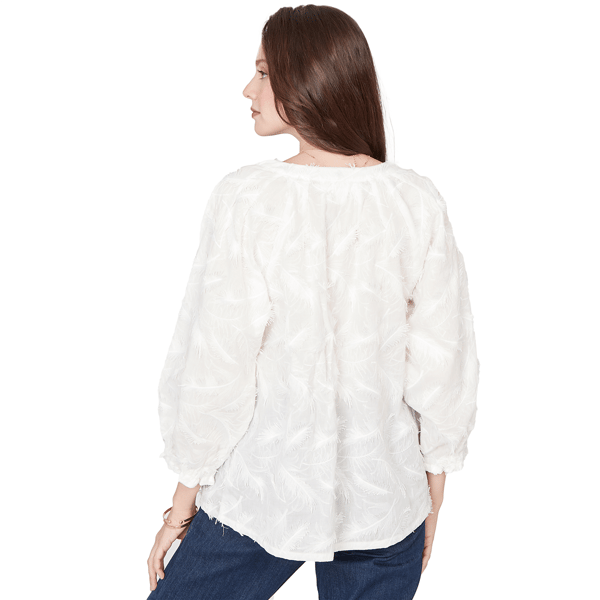 Womens Skye’s the Limit Fresh Start Feather Embroidery Blouse
