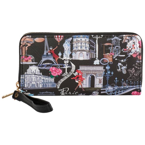 Womens Sasha Large Paris Zip Around Wristlet - image 