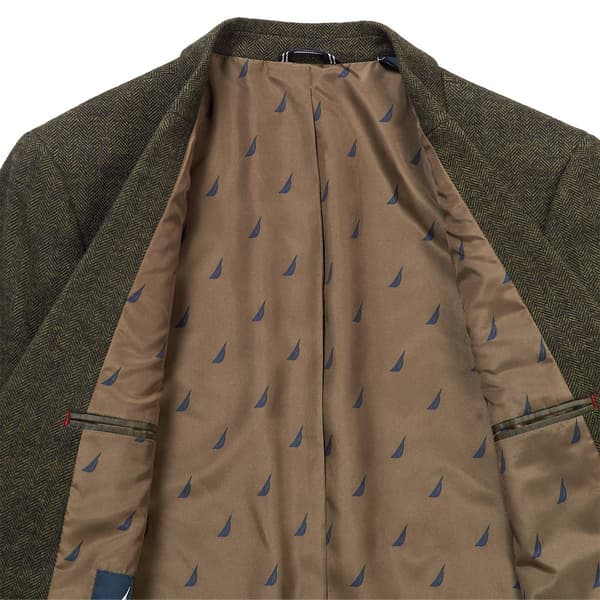Mens Nautica Olive Herringbone Suit Jacket