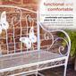 Alpine White Metal Garden Bench w/ Butterfly Backrest - image 6