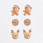 3pr. Gingerbread/Snowflake/Reindeer Stud Earring Set - image 1