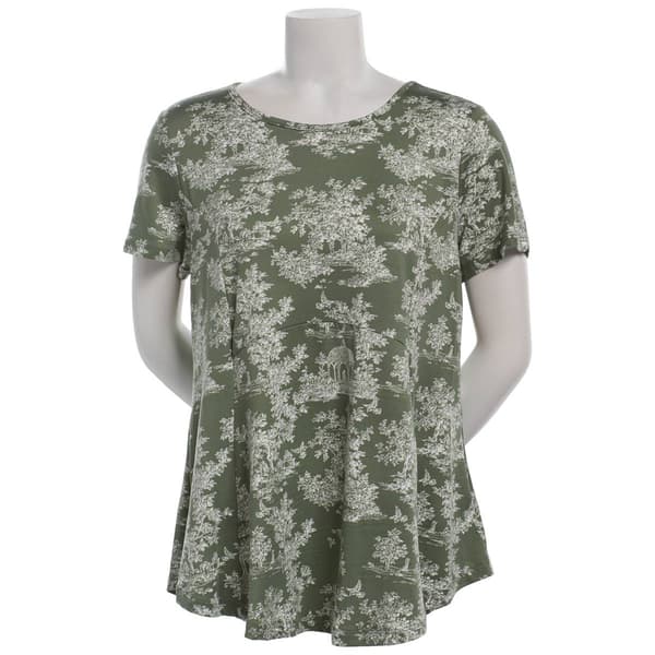 Womens Bobeau Short Sleeve Pavilion Babydoll Tee