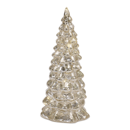 Melrose LED Lighted Mercury Glass Holiday Tree Decor - Set of 4