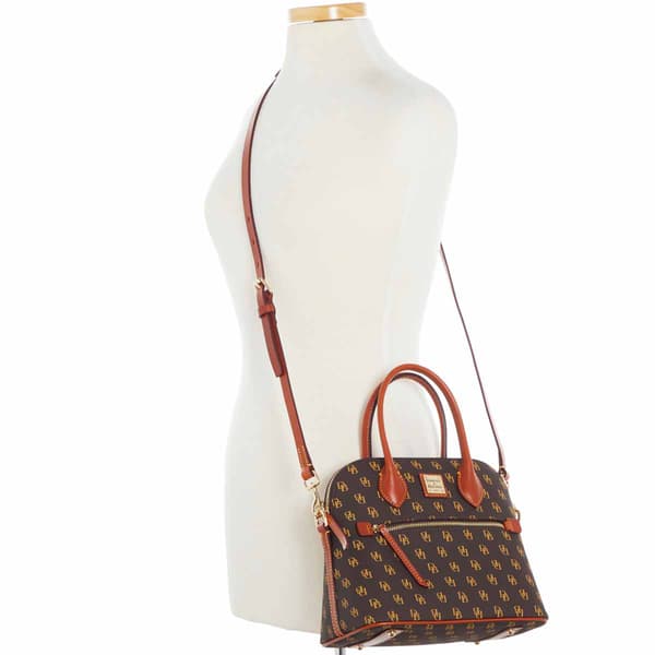 Dooney & Bourke Domed Satchel with Logo Print