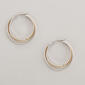 Napier Two-Tone Click-Top Wide Hoop Earrings - image 1